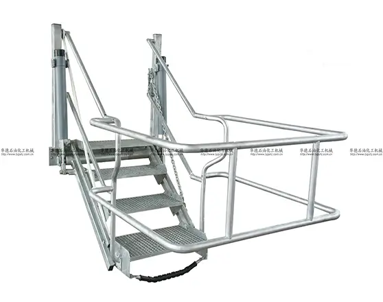 Side-Mounted Folding Stair with Safety Guardrails